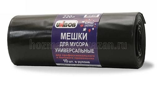 Мешки для мусора 220л х 10шт UNIBOB ПВД