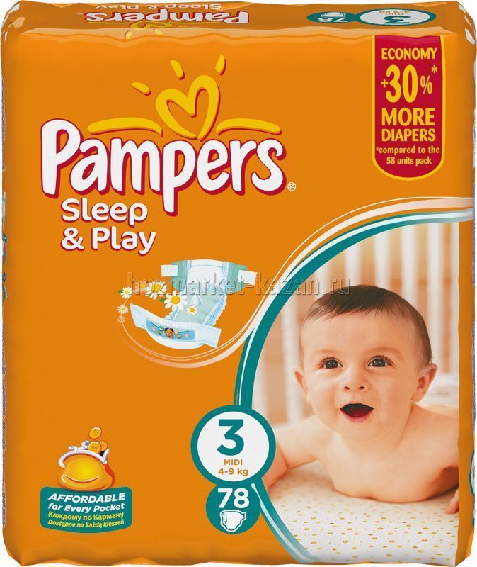 Подгузники Pampers Sleep&amp;Play Midi 3 (4-9 кг) 78 шт