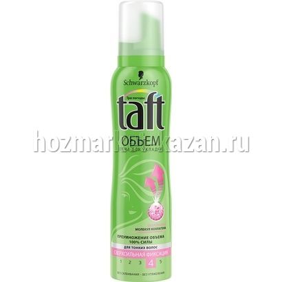 Пена для укладки волос «Taft» Сила объема, 150 мл