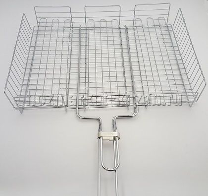 Решетка - гриль универсальная, двойная 400 х 300 х 70 мм хром KAMtools 028046