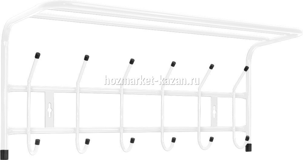 Вешалка настенная с полкой 600х238х268мм (6крюч)