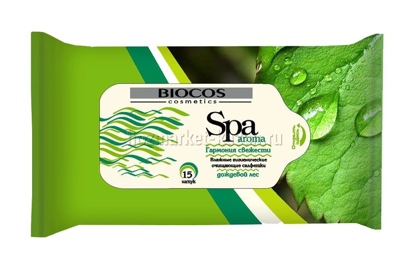BioCos Влажные салфетки «SPA Aroma. Дождевой лес», 15 шт