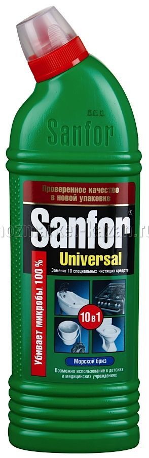 Средство для чистки и дезинфекции Sanfor «Universal», 10 в 1, морской бриз, 750 мл