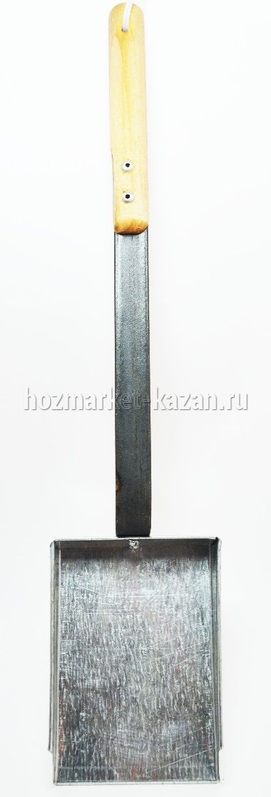 Совок печной оцинкованный с деревянной ручкой малый