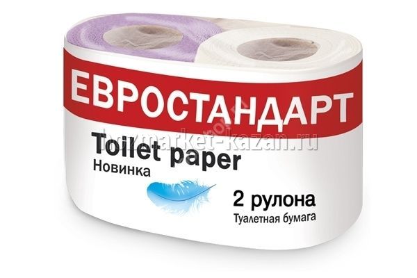 Туалетная бумага «Евро стандарт» Белая .уп2