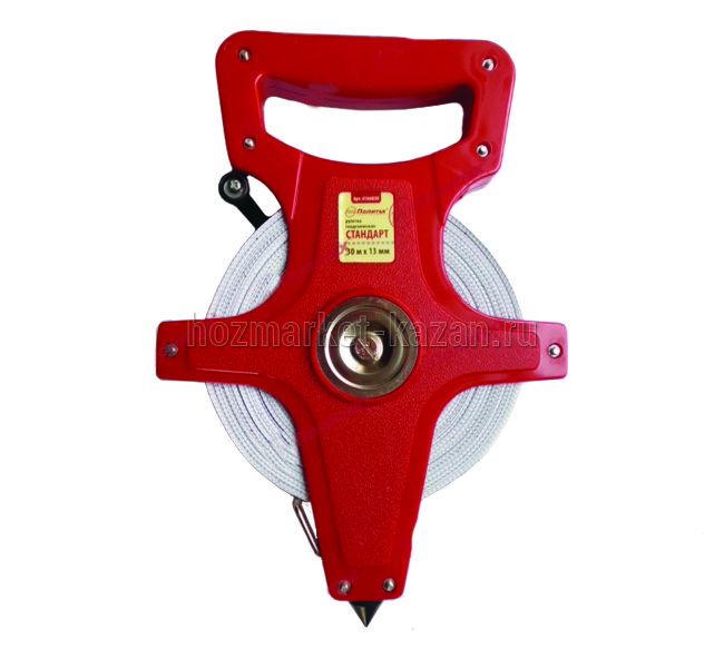 Рулетка геодезическая Стандарт 30 м * 13 мм фибергласовая лента Политех