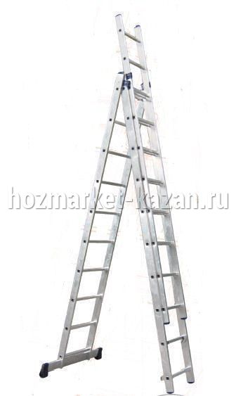 Лестница трехсекц.универ аллюмин. 3*11ст