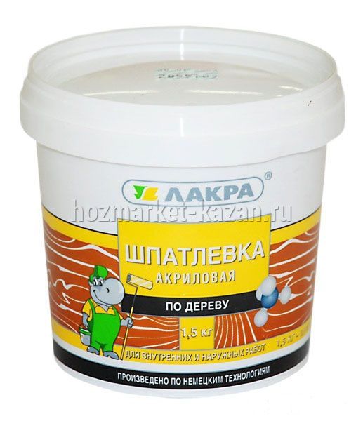 Шпаклевка по дереву 1,5кг Белая