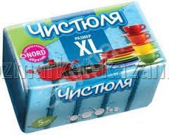 Губка для мытья посуды Чистюля «XL», с абразивным слоем, 5 шт