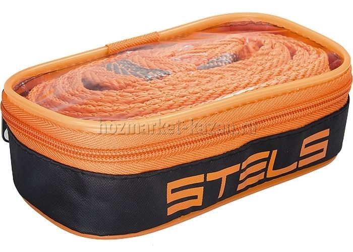 Трос буксировочный «Stels», ленточный, с петлями, с чехлом, 12 т, 4,6 м