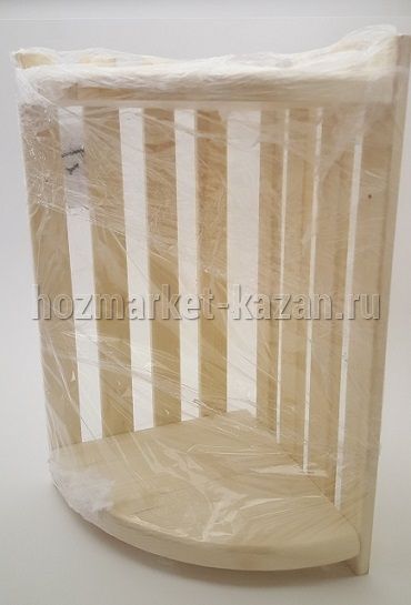 Полка 2-ух ярусная угловая деревянная из липы