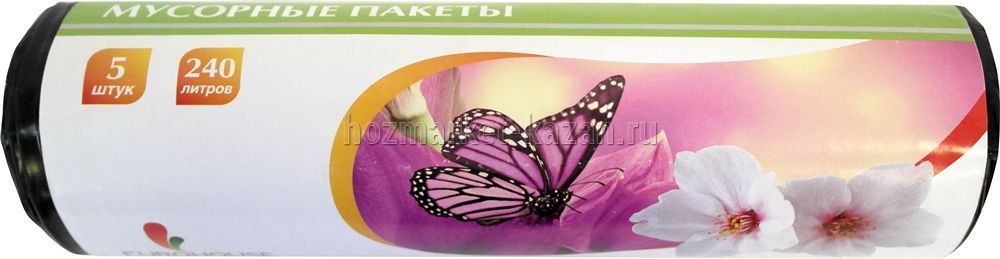 Мешки для мусора EuroHouse 240 л 5 шт ПВД, 5124