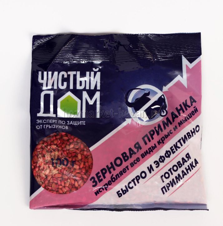 Зерновая приманка «Чистый дом» от грызунов, 100 гр