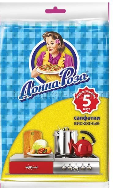Салфетки вискозные «Донна Роза», 30*38 см, 5 шт