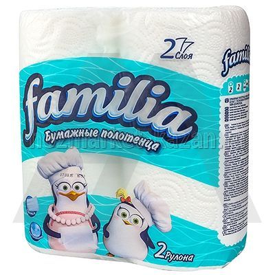 Полотенца бумажные «Familia», 2 слоя, 2 шт