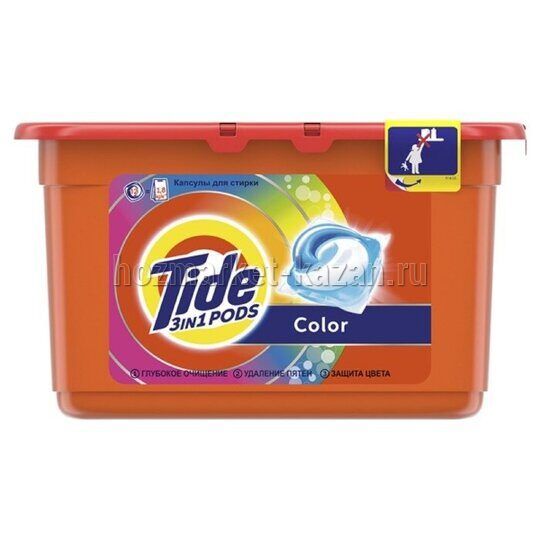 Гель для стирки в капсулах Tide Color, 12 шт по 22.8 г