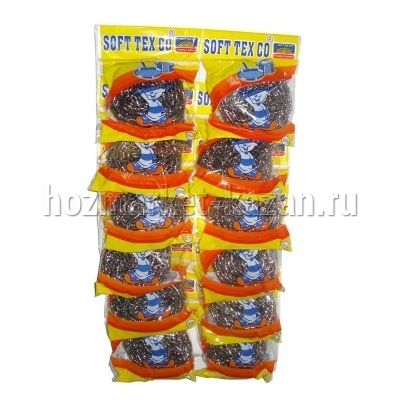Мочалка металлическая Soft Texco, 12 шт