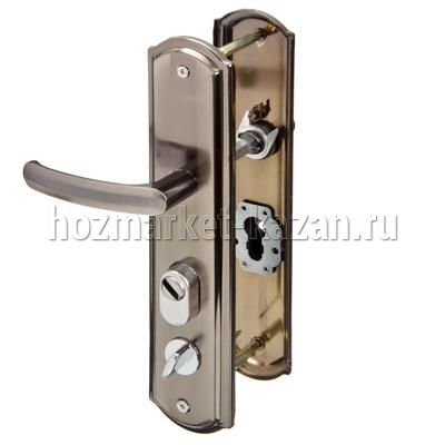 Ручка на планке дверная, металлическая м/о 68 мм, правая, никель 611-132