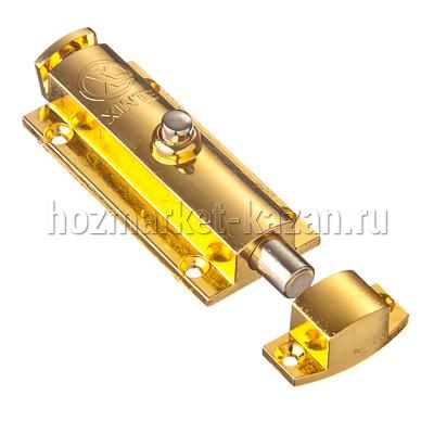 Шпингалет полуавтоматический, металлический 75*30мм золото 602-092