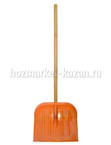 Лопата для уборки снега с деревянным черенком, 48 х 40 см, Интехпром