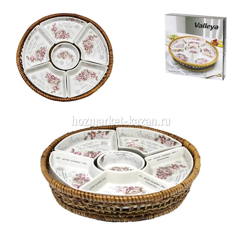 Менажница «Розы», диаметр 26,5 см 145-495-10,5/511