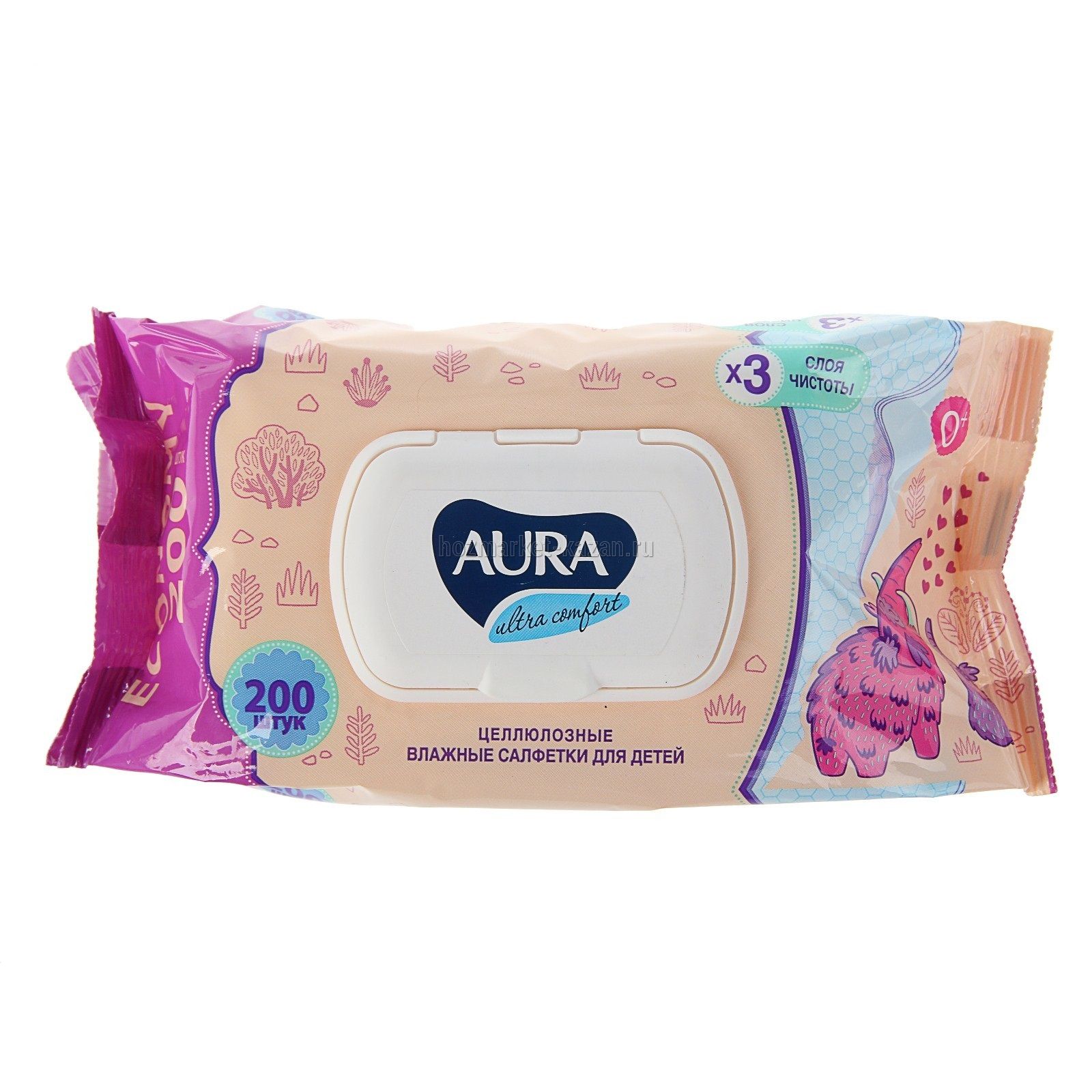 Aura Ultra Comfort салфетки влажные для детей Economy 200 штук