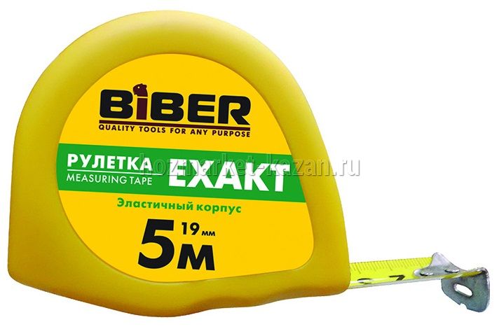 Рулетка Biber 40113 Exakt 5 м х 19 мм, эластичный корпус