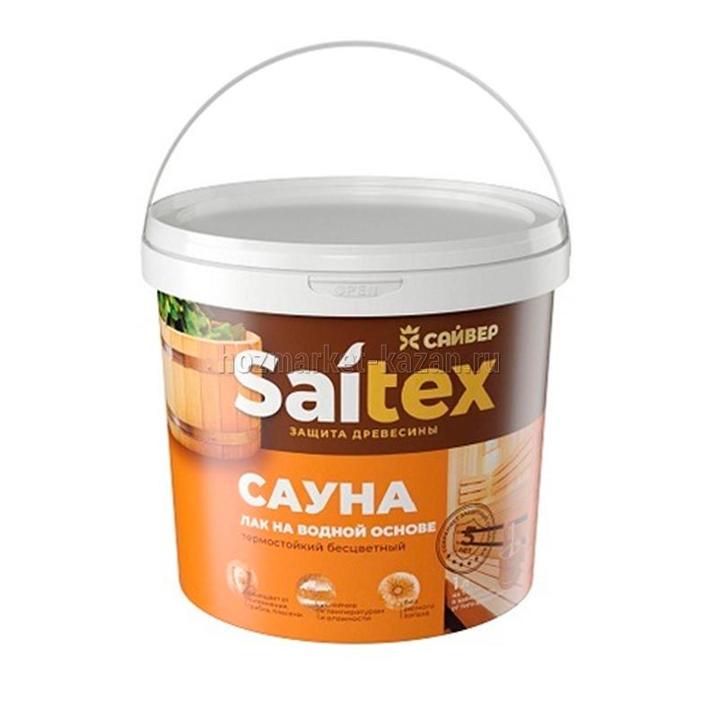 Saitex Лак Сауна бесцветный водный, 1 л