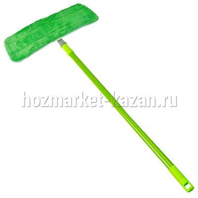Швабра с насадкой из микрофибры на липучках, рукояткаметалл окр., телескоп 69-120см, NP-2011