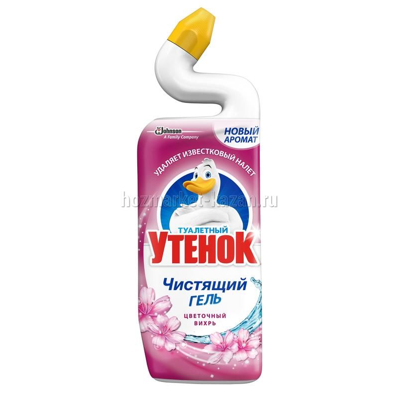 Чистящий гель для унитазов Туалетный Утенок Цветочный вихрь, 750 мл