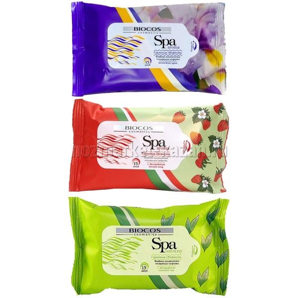 Салфетки влажные Biocos, 15 шт