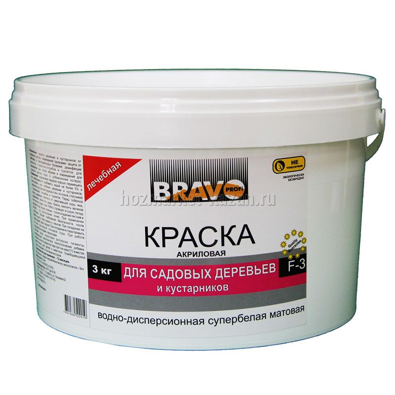 Краска акриловая для садовых деревьев и кустарников 3 кг, Bravo