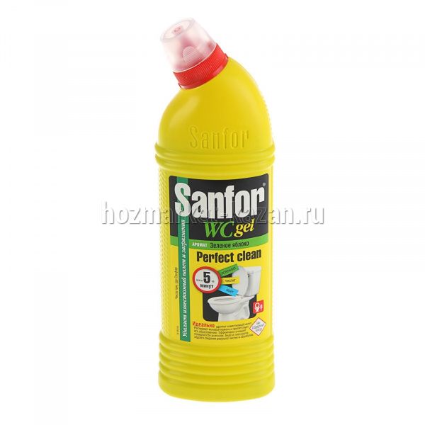 Средство санитарно-гигиеническое Sanfor гель, Зеленое яблоко, 750 г