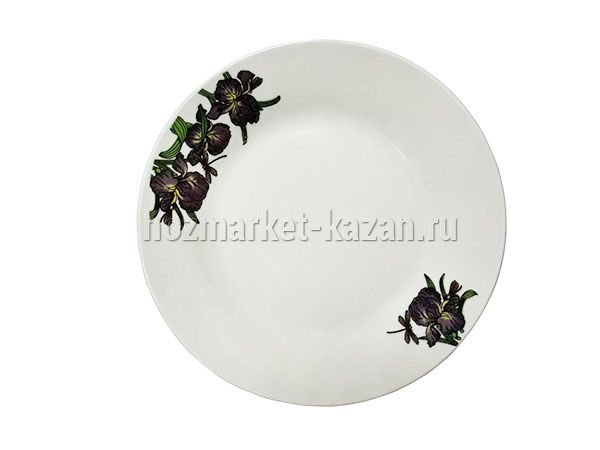 Тарелка плоская круглая «Ирисы» диаметр 18 см, т7-3102