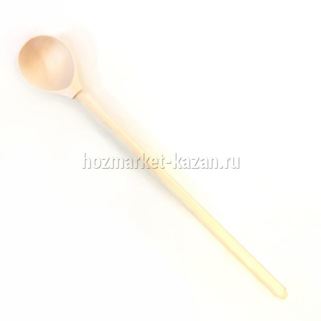 Ложка деревянная с длинной ручкой белая