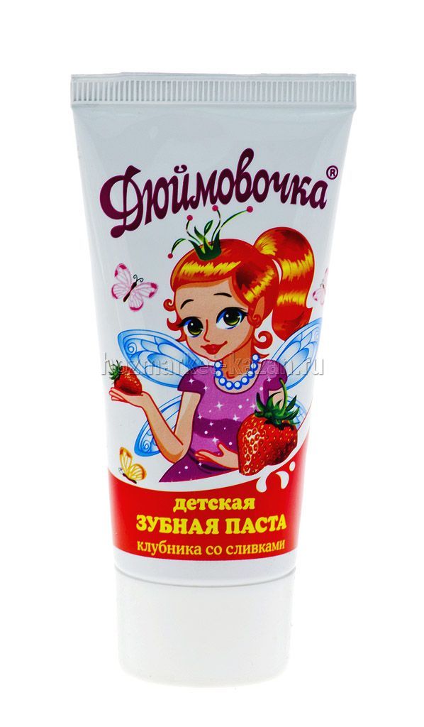 Зубная паста «Дюймовочка» клубника со сливками, 75 мл
