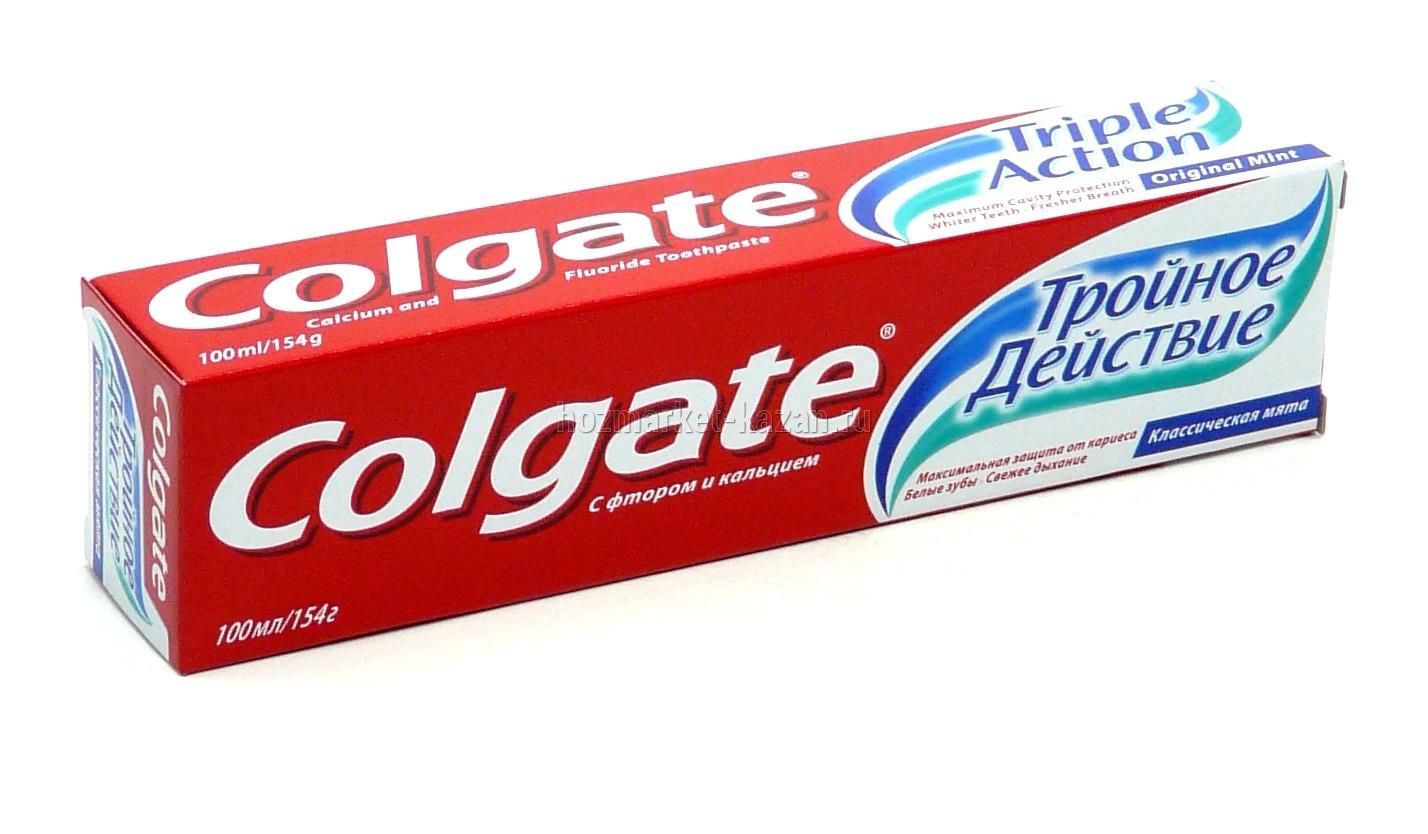 Зубная паста «Colgate» тройное действие, 100 мл