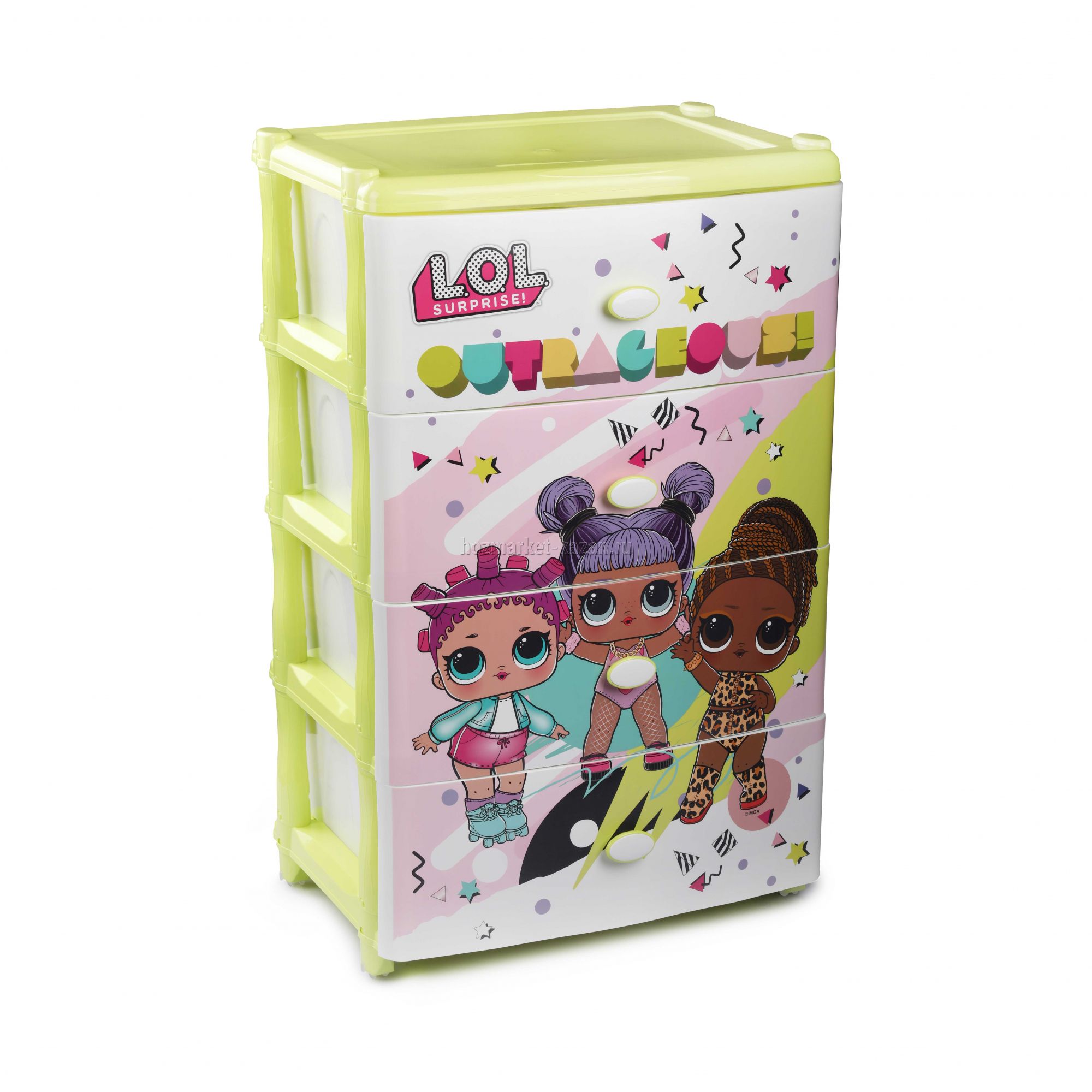 Комод 4-х секционный широкий «LOL Surprise» М8229