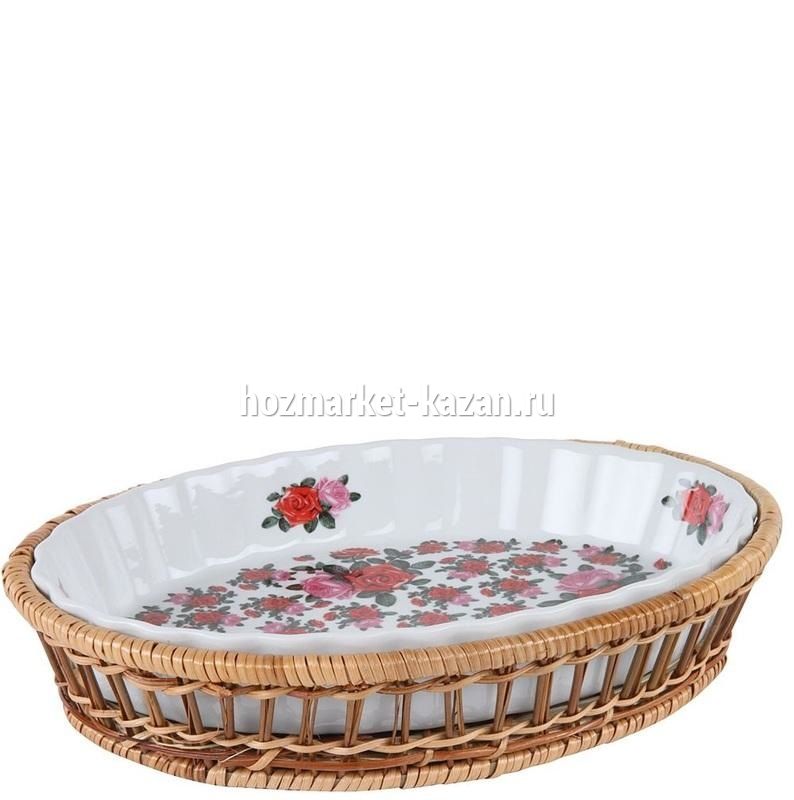 Блюдо для выпечки овальное в корзинке, RCE-035006-LR