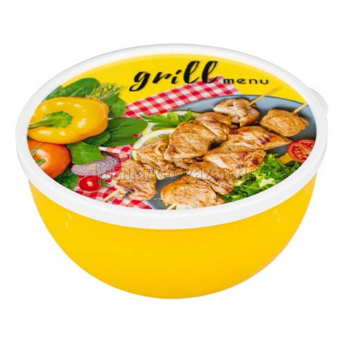 Миска для салата 2 л с крышкой «Grill menu», С 59696