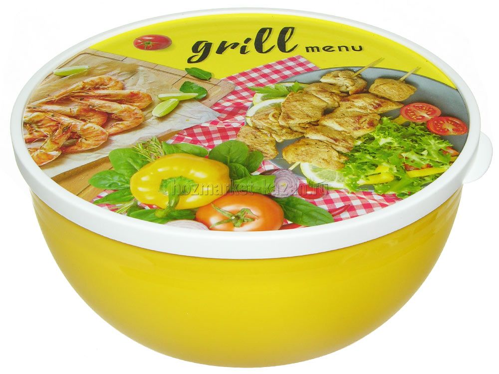 Миска для салата 3 л с крышкой «Grill menu», С 59796