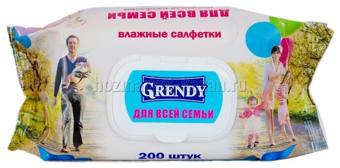 Салфетки влажные GRENDY Для всей семьи, 200 шт