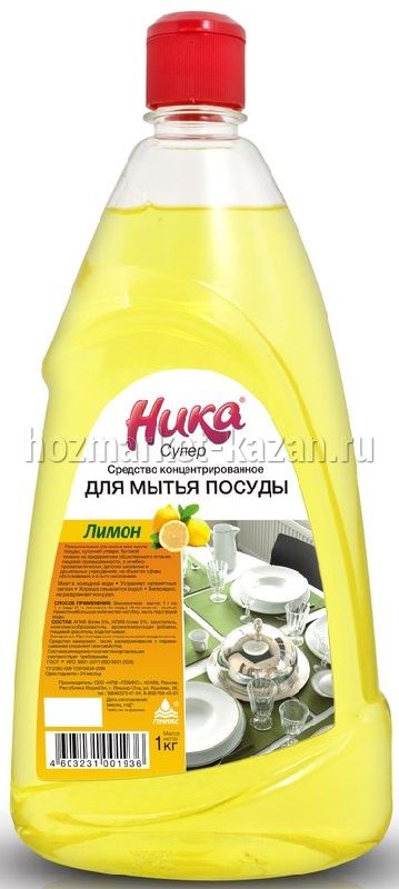 Средство для мытья посуды НИКА Супер 1л. слабощелочное