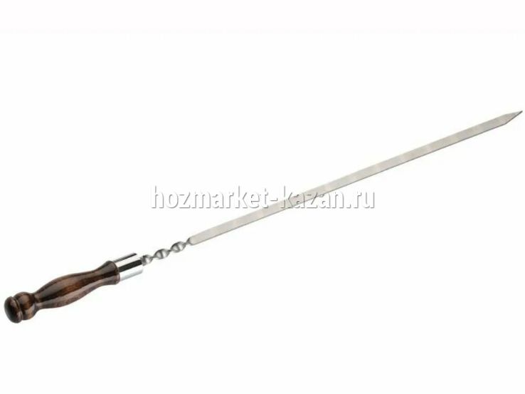 Шампур нерж с узором и деревянной ручкой «КОЛЬЦО» 680(450)*18*2,5