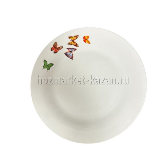 Тарелка плоская круглая d20см Бабочки