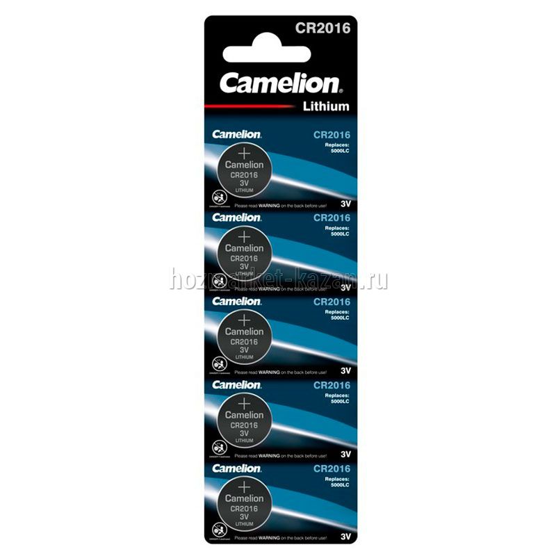 Батарейка Camelion CR2016 BL5, 5 шт