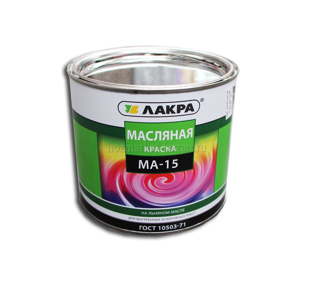 Краска масляная на льняном масле МА-15 сурик 1,9 кг Лакра