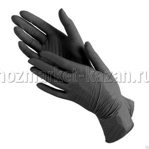 Перчатки нитриловые черные S/ML 100 шт
