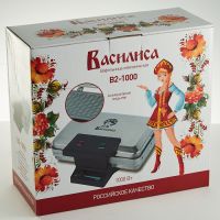 Вафельница электрическая 1000 Вт «Классика» ВАСИЛИСА В2-1000 серебристая (Фото 2)