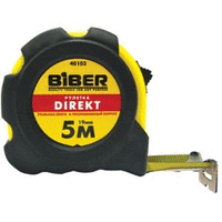 Рулетка «DIRECT» обрезиненный корпус 10м * 25мм BIBER 40105